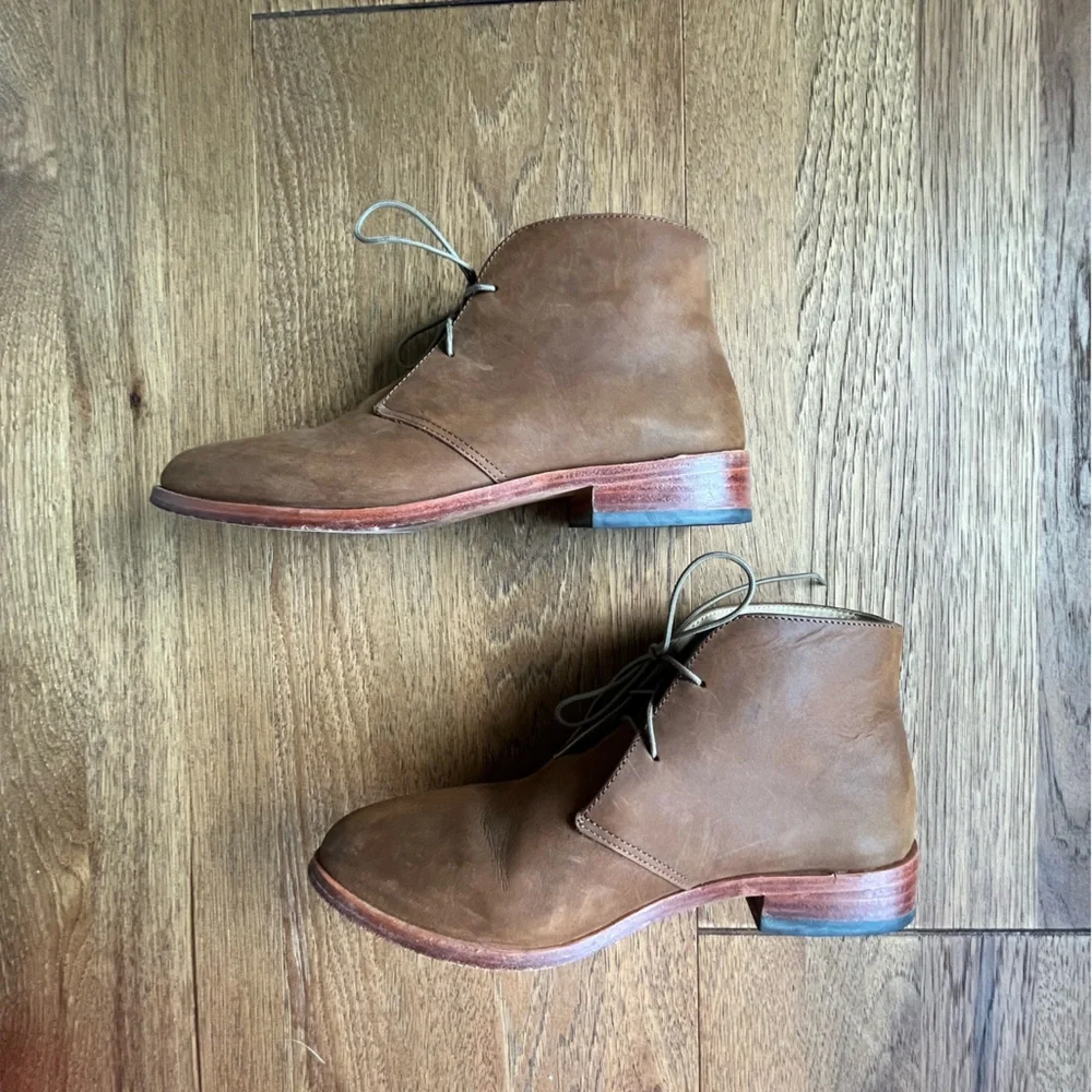 Nisolo Isa Leather Chukka Boot Brown‎ Women’s Sz 7.5 Classic Preppy Academia